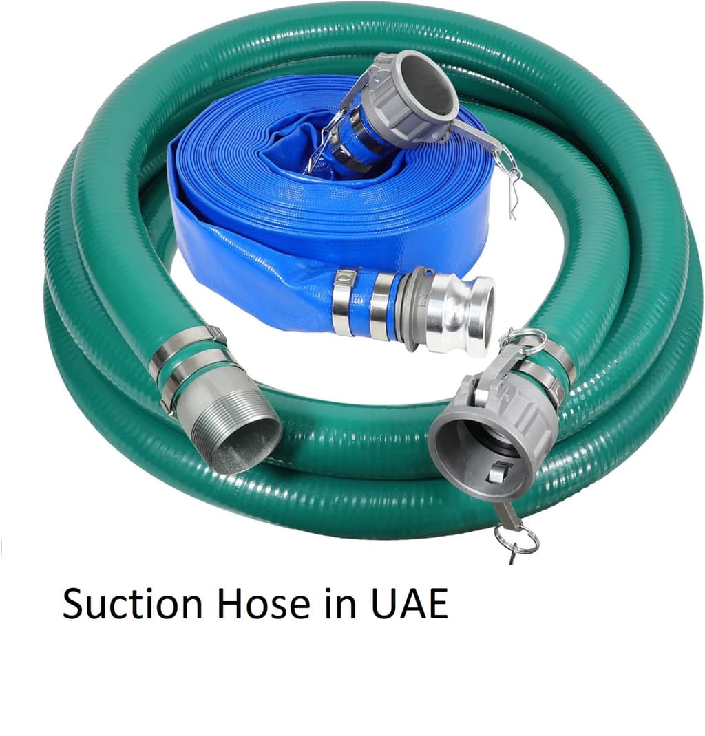 Product photograph of heavy-duty reinforced suction hose in 3, 4 and 6 inch bore